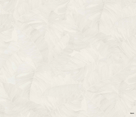 Виниловые обои на флизелиновой основе Grandeco Time 2025 TI2101 Белый Листья, Бельгия
