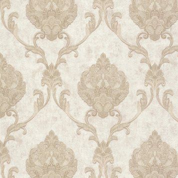 Виниловые обои на флизелиновой основе Grandeco Anastasia A53909 Бежевый Дамаск, Бежевый, Бельгия