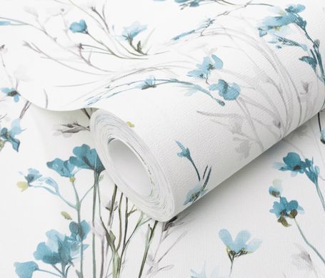 Виниловые обои на флизелиновой основе Erismann Forest Dreams 12268-18 Голубой Цветы (1 метр)