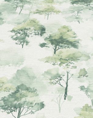 Виниловые обои на флизелиновой основе Erismann Forest Dreams 12264-07 Зеленый Деревья (1 метр)
