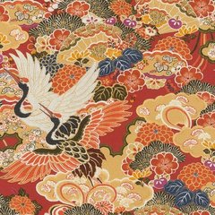 Виниловые обои на флизелиновой основе Rasch Kimono 409345, Оранжевый