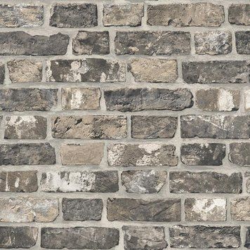 Вінілові шпалери на флізеліновій основі AdaWall Roka 23104-3 Сірий Під цеглу
