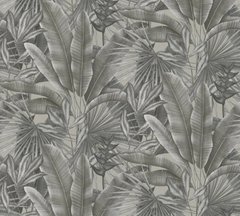 Вінілові шпалери на флізеліновій основі AS Creation Della Natura 39676-3 Сірий Листя