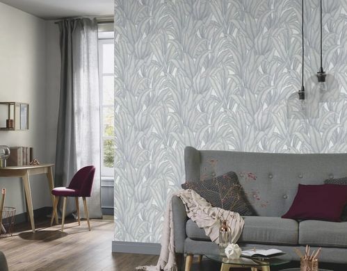 Виниловые обои на флизелиновой основе Erismann Fashion for Walls 4 12181-31 Серый Листья