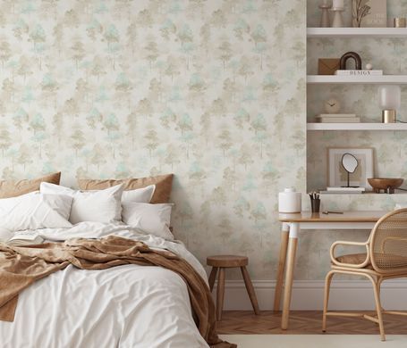 Виниловые обои на флизелиновой основе Erismann Forest Dreams 12264-02 Бежевый Деревья (1 метр)