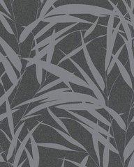 Виниловые обои на флизелиновой основе Marburg Ella 82052 Серый Листья