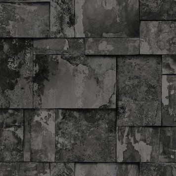 Виниловые обои на флизелиновой основе AdaWall Roka 23106-5 Черный Под камень