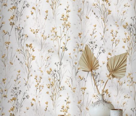 Виниловые обои на флизелиновой основе Erismann Forest Dreams 12268-20 Желтый Цветы (1 метр)