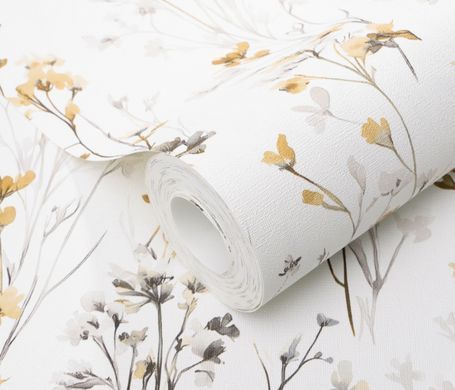 Виниловые обои на флизелиновой основе Erismann Forest Dreams 12268-20 Желтый Цветы (1 метр)