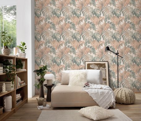 Виниловые обои на флизелиновой основе Erismann Forest Dreams 12265-11 Терракотовый Листья (1 метр)