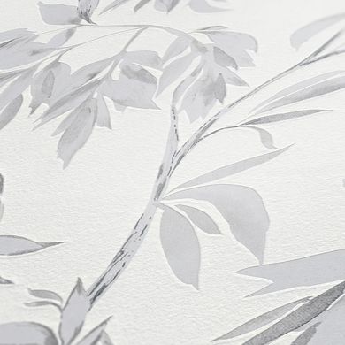 Вінілові шпалери на флізеліновій основі AS Creation Attractive 37830-2 Сірий Листя, Німеччина