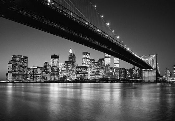 Фотообои на стену : Ночной город, Бруклинский мост Нью-Йорк №140