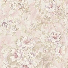 Вінілові шпалери на флізеліновій основі Grandeco Poeme OM2206 Рожевий Квіти