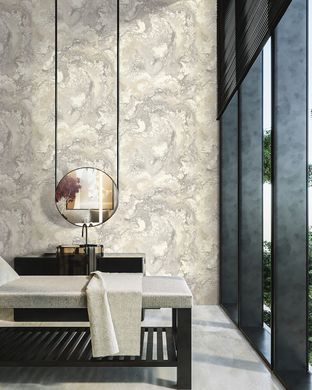 Виниловые обои на флизелиновой основе Emiliana Parati Carrara Best CB82667 Бежевый Под мрамор