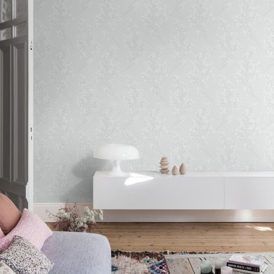 Вінілові шпалери на флізеліновій основі Grandeco Anita A81905 Бірюзовий Квіти (1 метр)