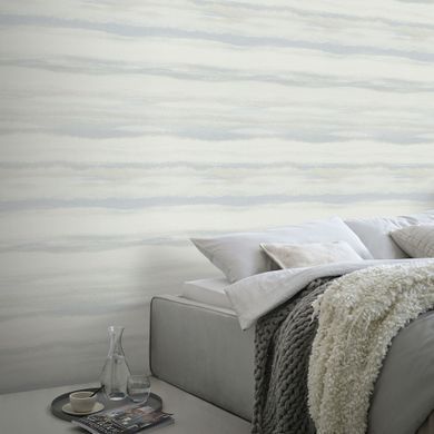 Виниловые обои на флизелиновой основе Erismann Aurora 12245-43 Голубой Полоса (1 метр)