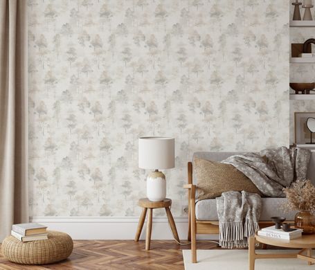 Виниловые обои на флизелиновой основе Erismann Forest Dreams 12264-37 Бежевый Деревья (1 метр)