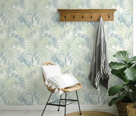 Виниловые обои на флизелиновой основе Erismann Forest Dreams 12265-07 Зеленый Листья (1 метр)